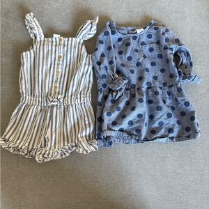 Bundle with Little Me Striped Toddler Romper and Carter’s Polka Dot Tunic